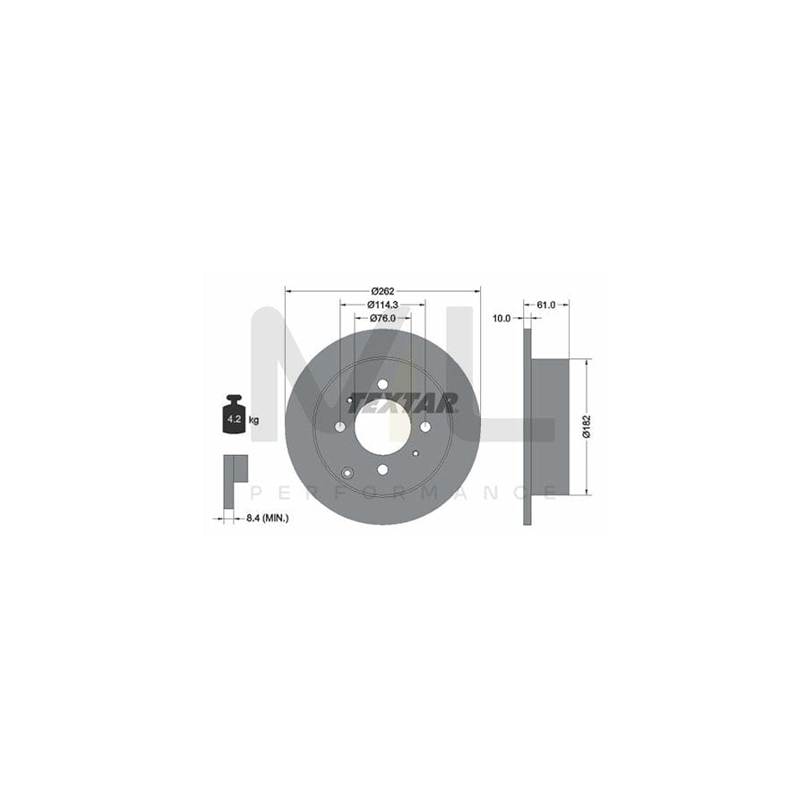 TEXTAR 92130900 Brake Disc Solid, without wheel hub, without wheel studs | Performance Parts Direct Car Parts