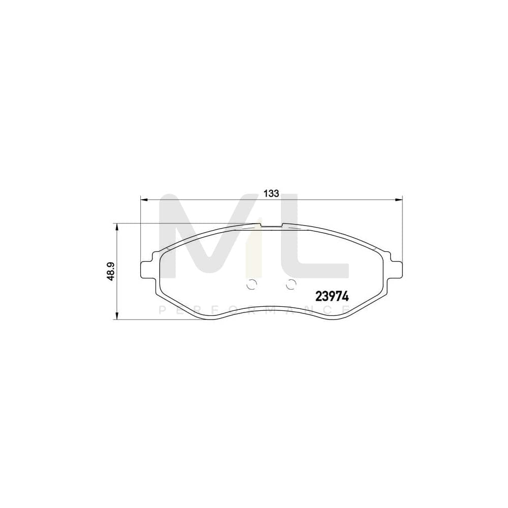 Brembo P 24 048 Brake Pad Set Excl. Wear Warning Contact