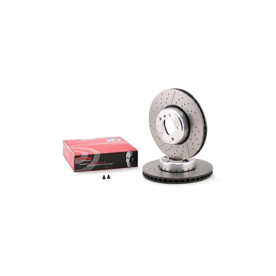 BREMBO TWO PIECE DISCS LINE 09 C398 13 Brake Disc Internally Vented Slotted Perforated Two piece brake disc Coated High carbon with bolts screws