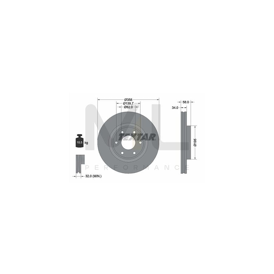TEXTAR 92309803 Brake Disc for NISSAN Patrol VI (Y62) Internally Vented, Coated, without wheel hub, without wheel studs | Performance Parts Direct Car Parts