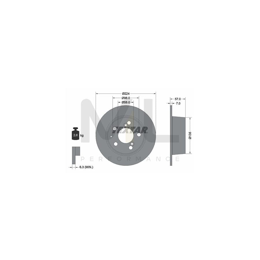 TEXTAR 92014300 Brake Disc for CITRO??? CX Solid, without wheel hub, without wheel studs | Performance Parts Direct Car Parts