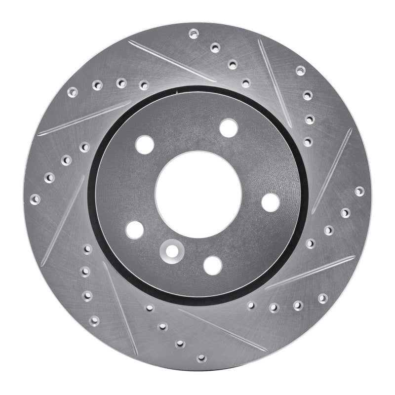 R1 Concepts R1 94-02 Land Rover Range Rover Front Right Drilled & Slotted Silver Brake Rotor