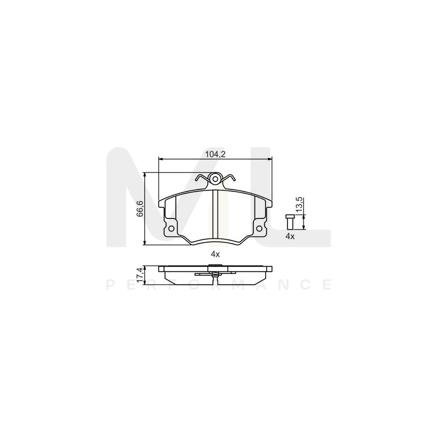 Bosch 0986495465 Brake Pad Set BP2097 | Performance Parts Direct Car Parts