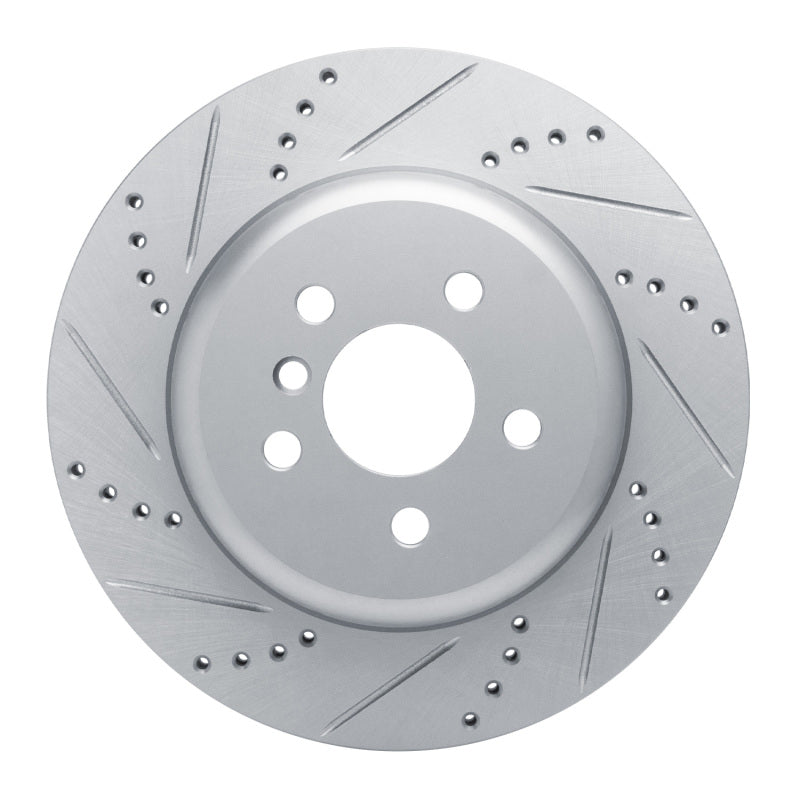 R1 Concepts R1 17-25 BMW 230I Right Rear Drilled & Slotted Silver Brake Rotor