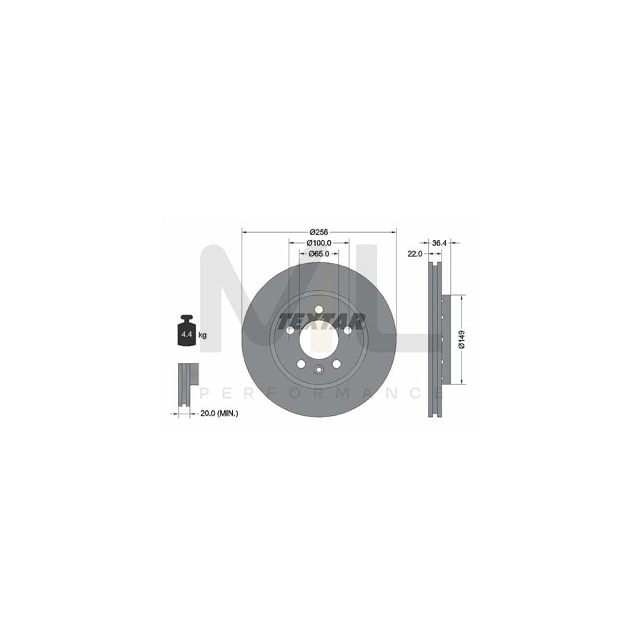 TEXTAR 92098600 Brake Disc Externally Vented, without wheel hub, without wheel studs | Performance Parts Direct Car Parts