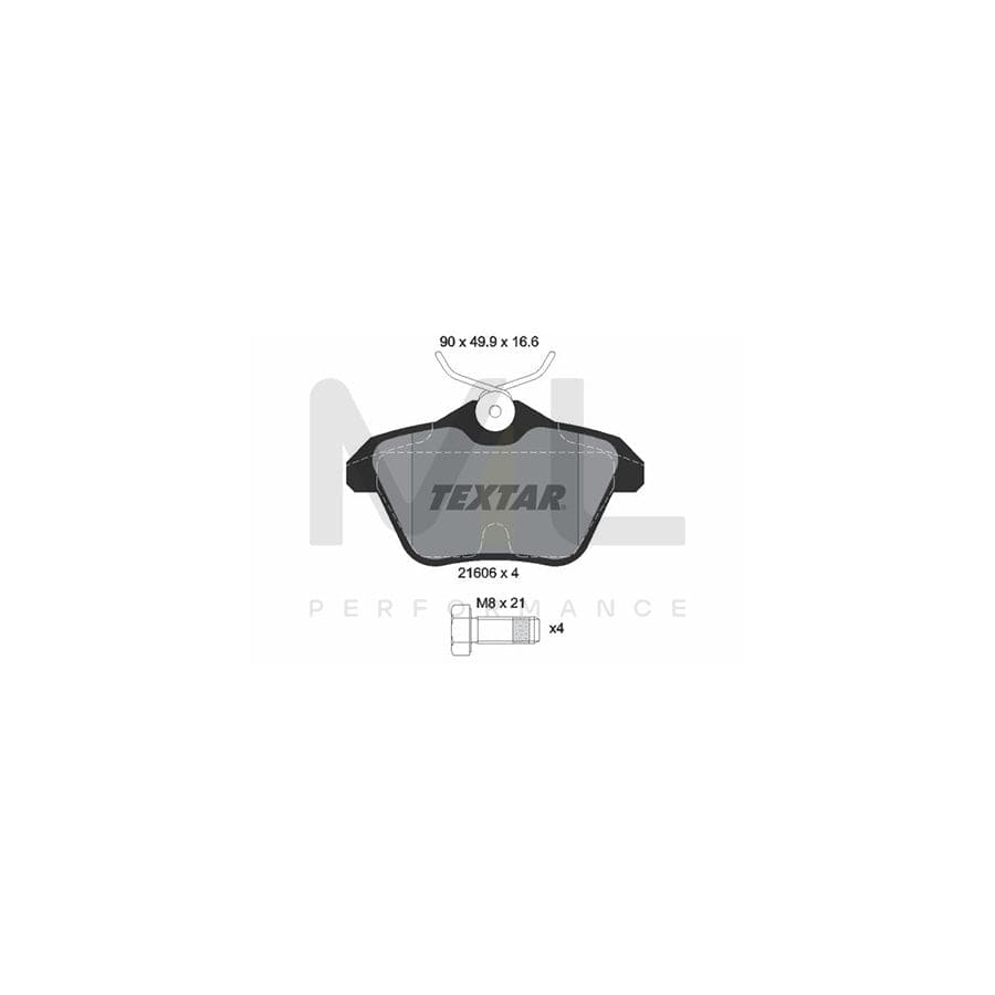 TEXTAR 2160601 Brake pad set not prepared for wear indicator, with brake caliper screws