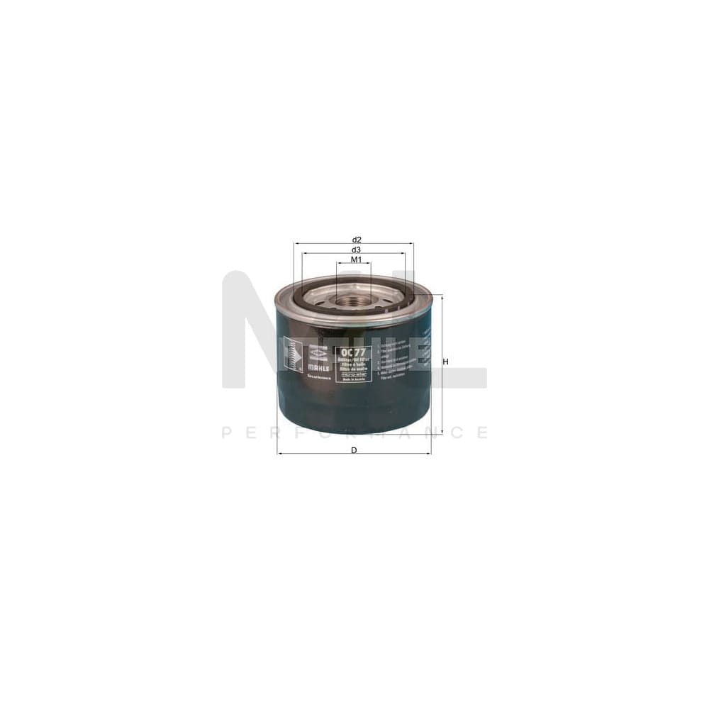 MAHLE ORIGINAL OC 77 Oil Filter Spin-on Filter | Performance Parts DirectCar Parts