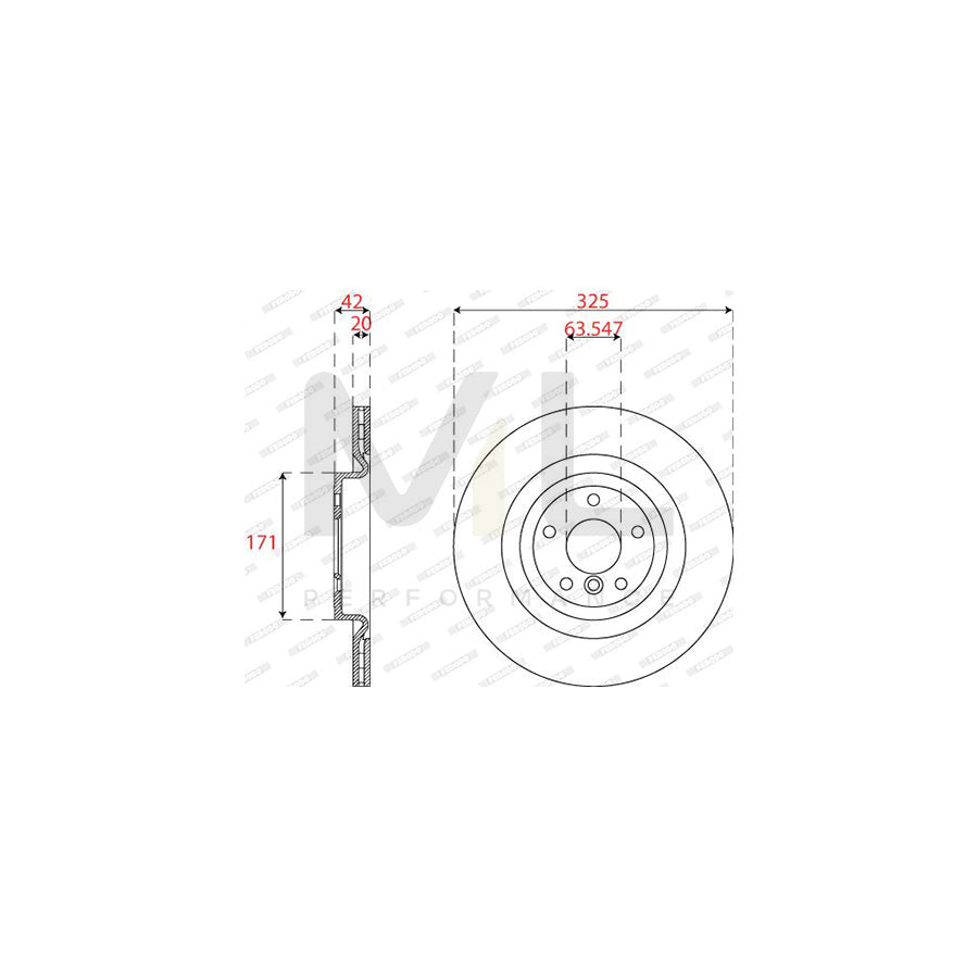 FERODO DDF2733C Brake Disc Vented | Performance Parts Direct Car Parts