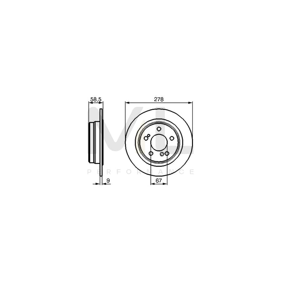 BOSCH 0 986 478 565 Brake Disc Solid, Oiled | Performance Parts Direct Car Parts
