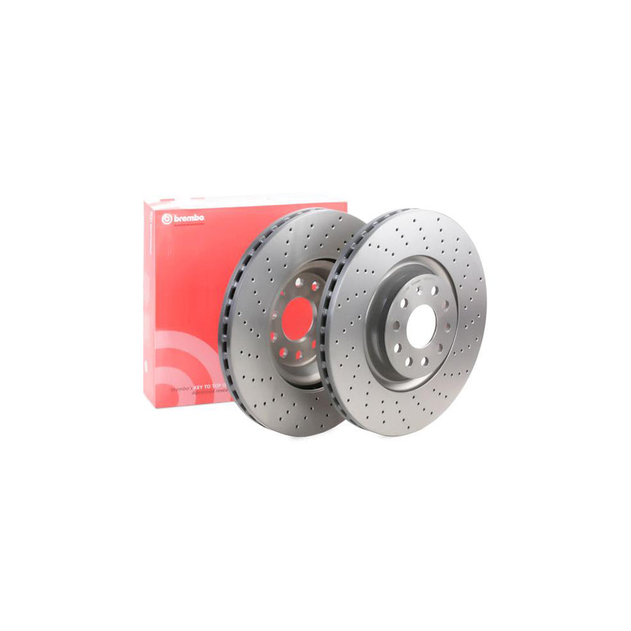 BREMBO 09 C306 1X Brake Disc Perforated Vented Coated High carbon with bolts screws