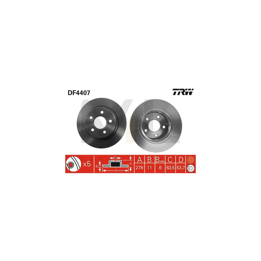 TRW DF4407 Brake Disc Solid, Painted | Performance Parts Direct Car Parts