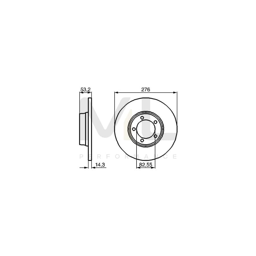 BOSCH 0 986 478 820 Brake Disc Solid, Oiled | Performance Parts Direct Car Parts