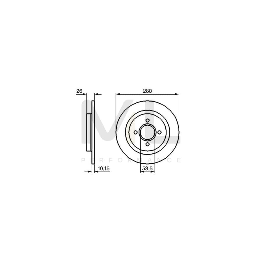 BOSCH 0 986 479 049 Brake Disc for FORD FOCUS Solid, Oiled | Performance Parts Direct Car Parts