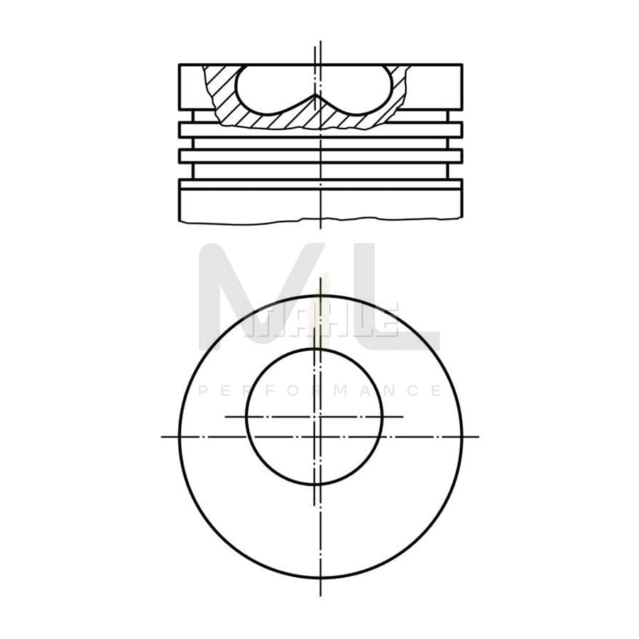 MAHLE ORIGINAL 009 07 01 Piston 93,4 mm, with cooling duct, with piston ring carrier | Performance Parts DirectCar Parts