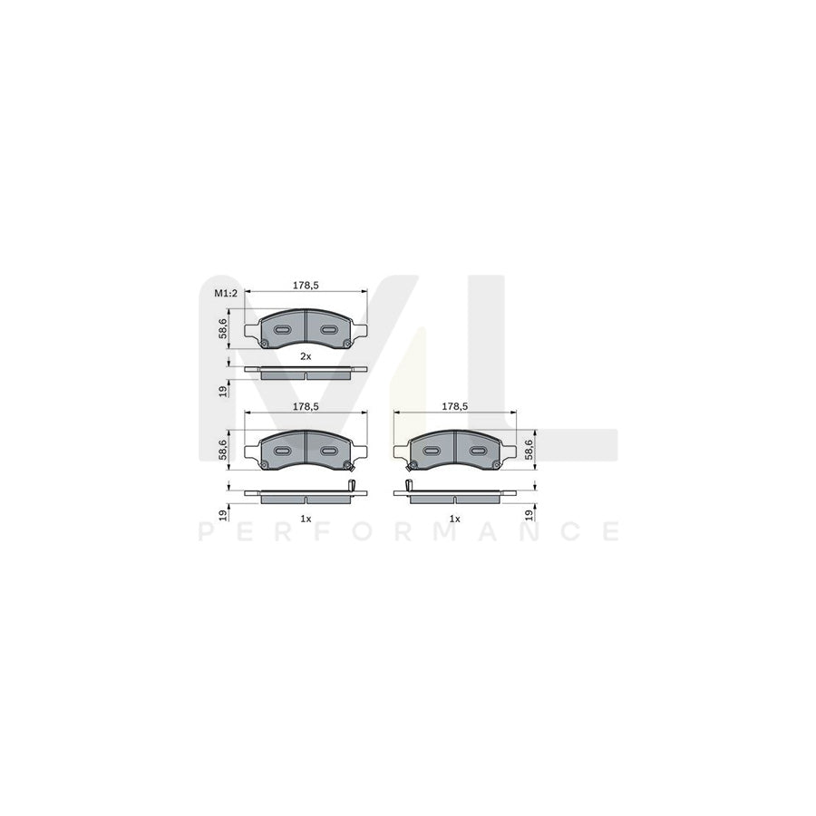 Bosch 0986494966 Brake Pad Set BP1817 | Performance Parts Direct Car Parts