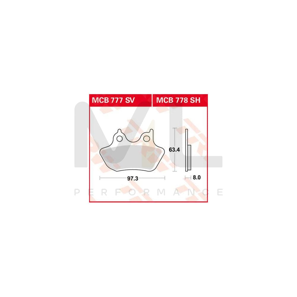 TRW Sinter Street Mcb777Sv Brake Pad Set | Performance Parts Direct Car Parts