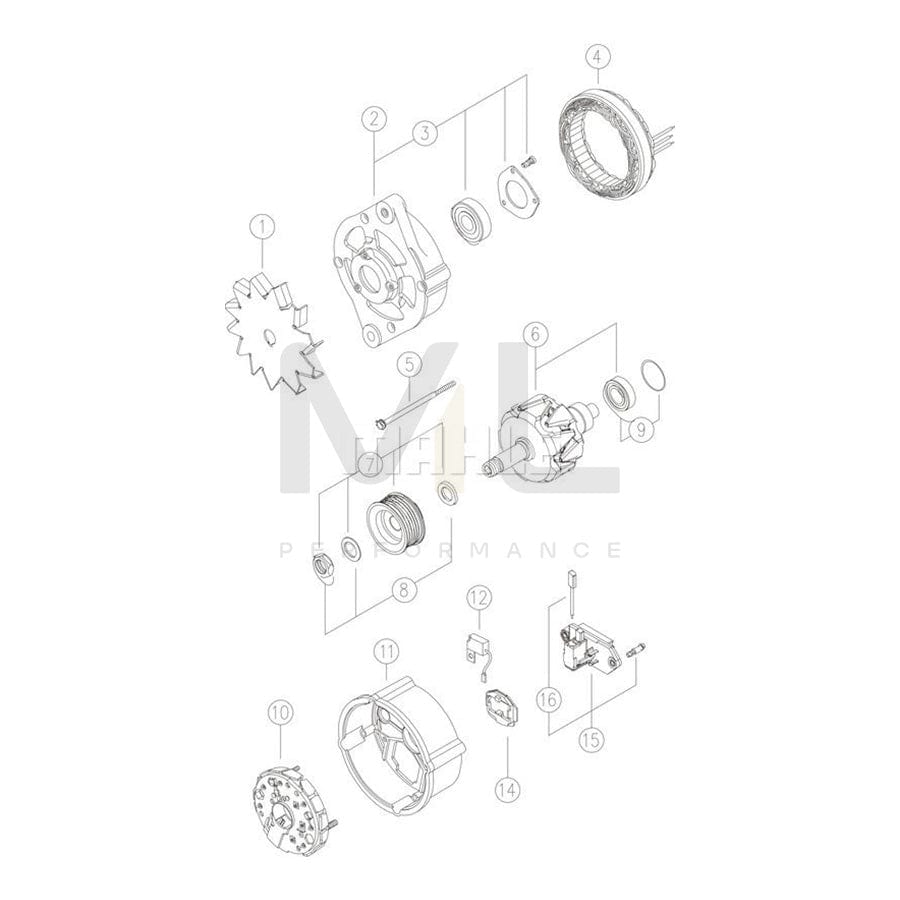 MAHLE ORIGINAL MG 58 Alternator 14V, 100A | Performance Parts DirectCar Parts