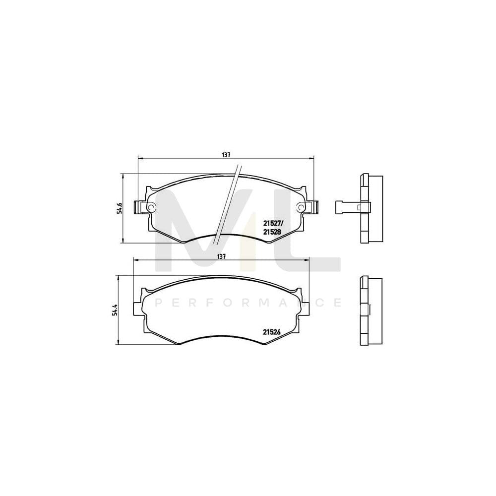 Brembo P 30 002 Brake Pad Set With Acoustic Wear Warning