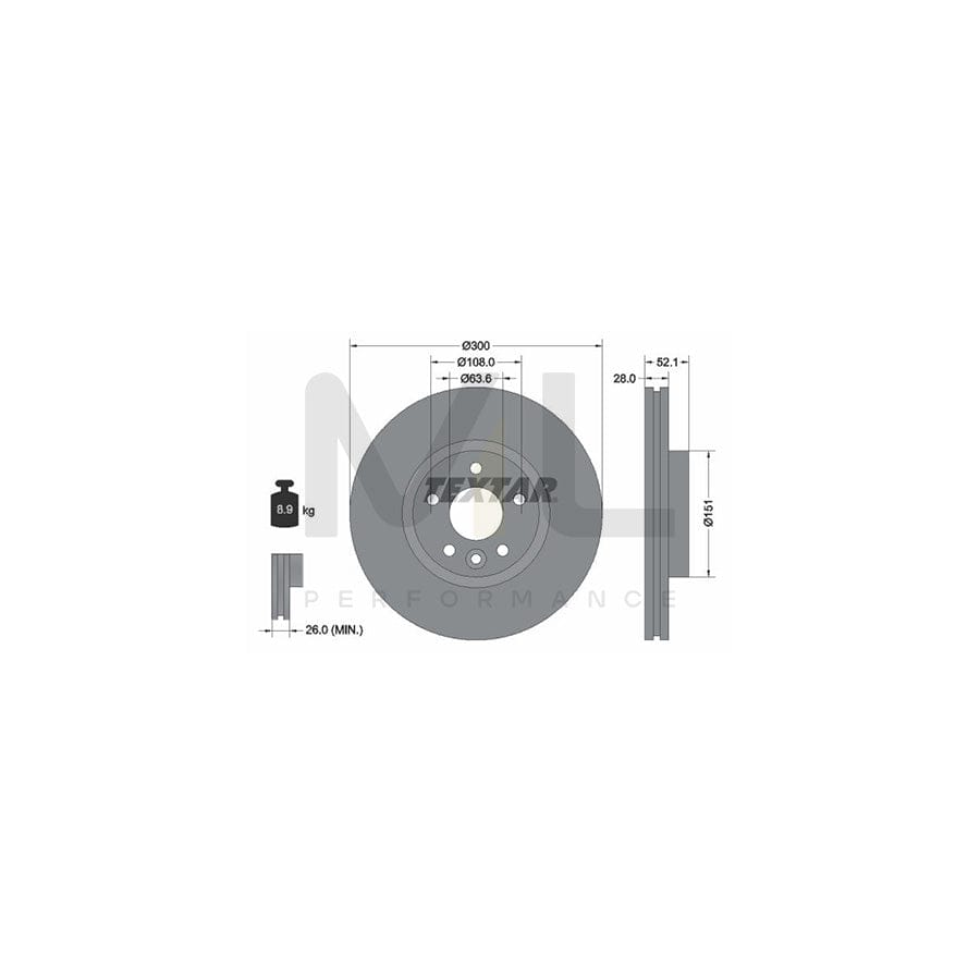 TEXTAR PRO 92196903 Brake Disc for FORD MONDEO Internally Vented, Coated, without wheel hub, without wheel studs | Performance Parts Direct Car Parts