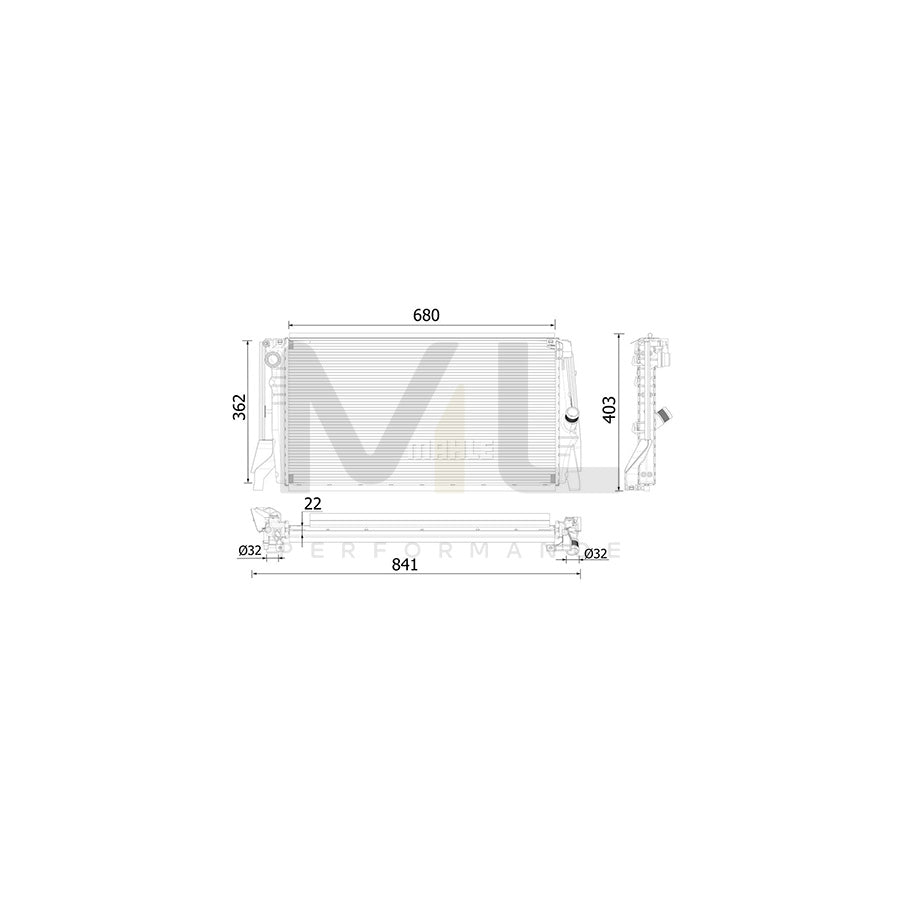 MAHLE ORIGINAL CR 2316 000P Engine radiator for MINI Hatchback Brazed cooling fins | Performance Parts DirectCar Parts