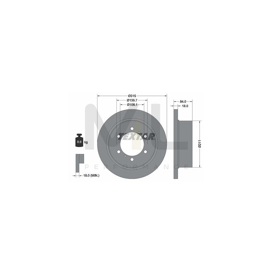 TEXTAR 92093100 Brake Disc Solid, without wheel hub, without wheel studs | Performance Parts Direct Car Parts