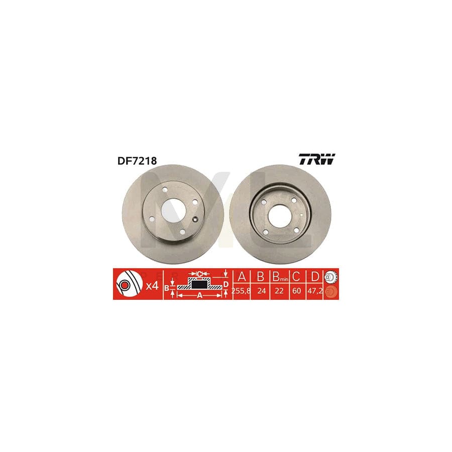 TRW DF7218 Brake Disc Vented, Painted | Performance Parts Direct Car Parts