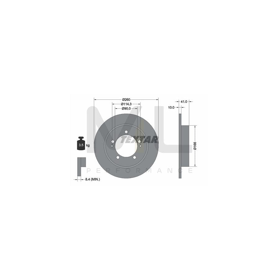 TEXTAR PRO 92198103 Brake Disc for MITSUBISHI FTO (DE2A, DE3A) Solid, Coated, without wheel hub, without wheel studs | Performance Parts Direct Car Parts