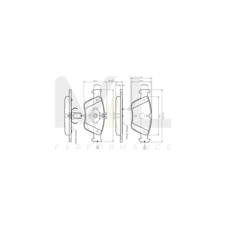 Bosch 0986Tb2033 Brake Pad Set Excl. Wear Warning Contact | Performance Parts Direct Car Parts