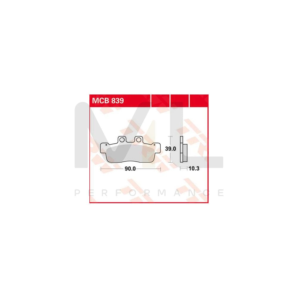 TRW Organic Allround Mcb839 Brake Pad Set | Performance Parts Direct Car Parts