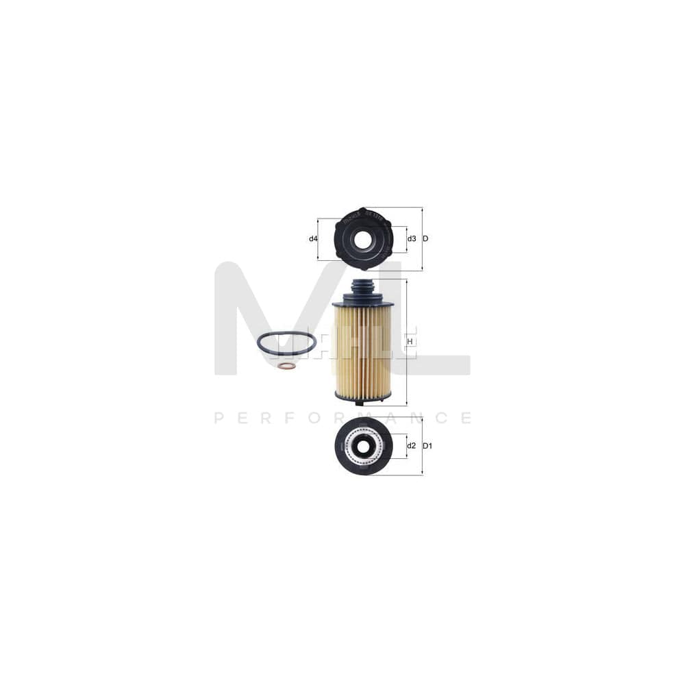 MAHLE ORIGINAL OX 1310D Oil Filter Filter Insert | Performance Parts DirectCar Parts