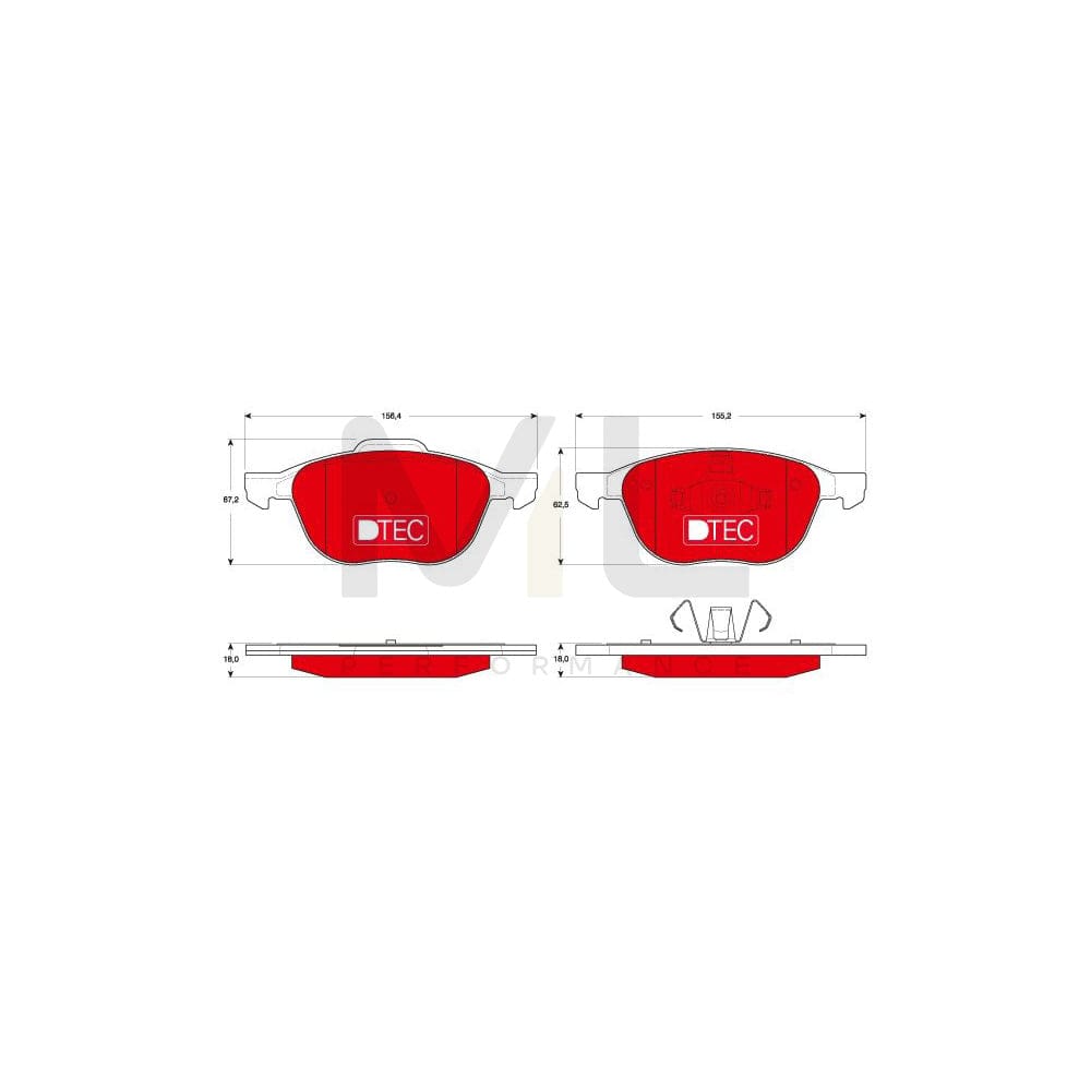 TRW Dtec Cotec Gdb1583Dte Brake Pad Set Not Prepared For Wear Indicator | Performance Parts Direct Car Parts