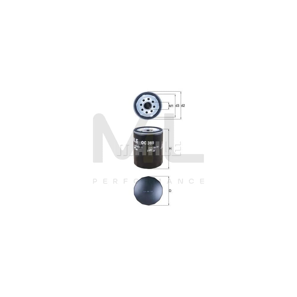 MAHLE ORIGINAL OC 369 Oil Filter Spin-on Filter | Performance Parts DirectCar Parts