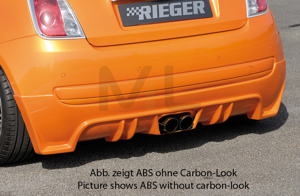 Rieger 00099161 Fiat 500 (312) Rear Diffuser for Twin Tailpipe Centre - Carbon-Look