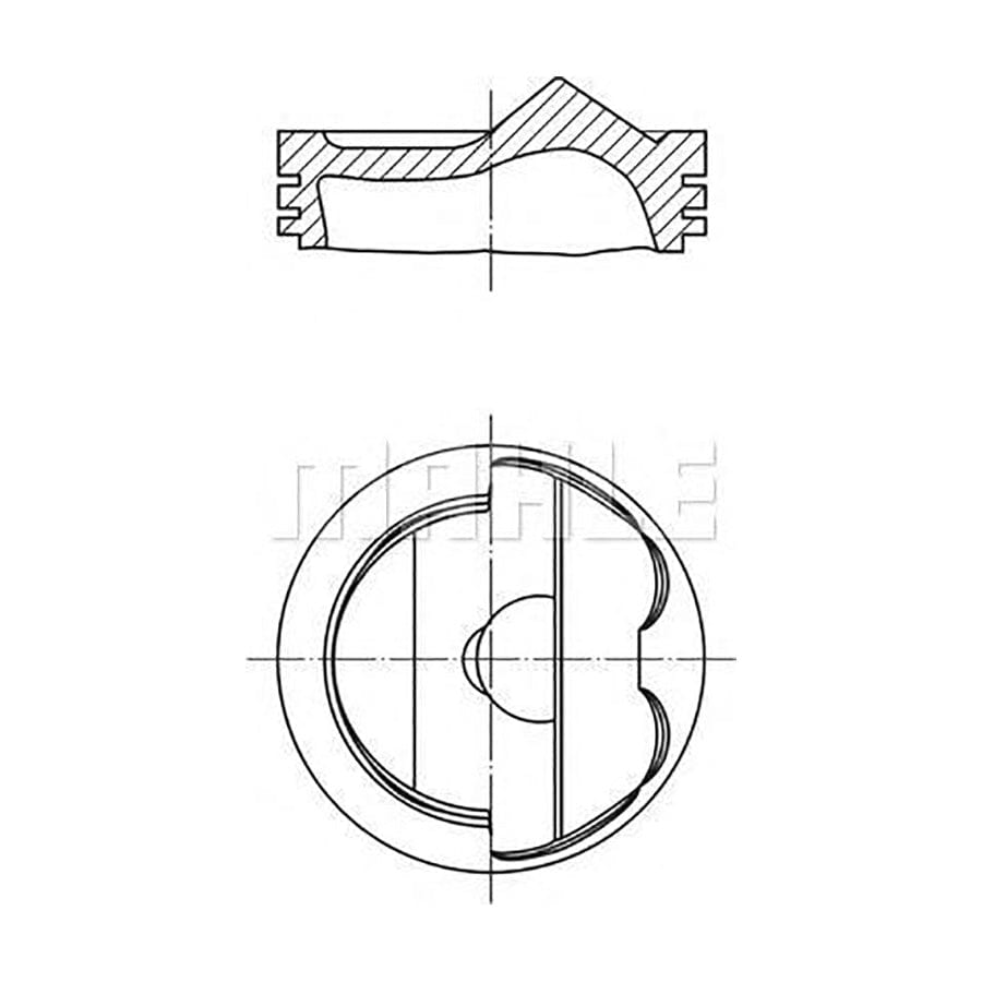 MAHLE ORIGINAL 028 PI 00125 000 Piston 84,51 mm, with piston ring carrier, without cooling duct | Performance Parts DirectCar Parts