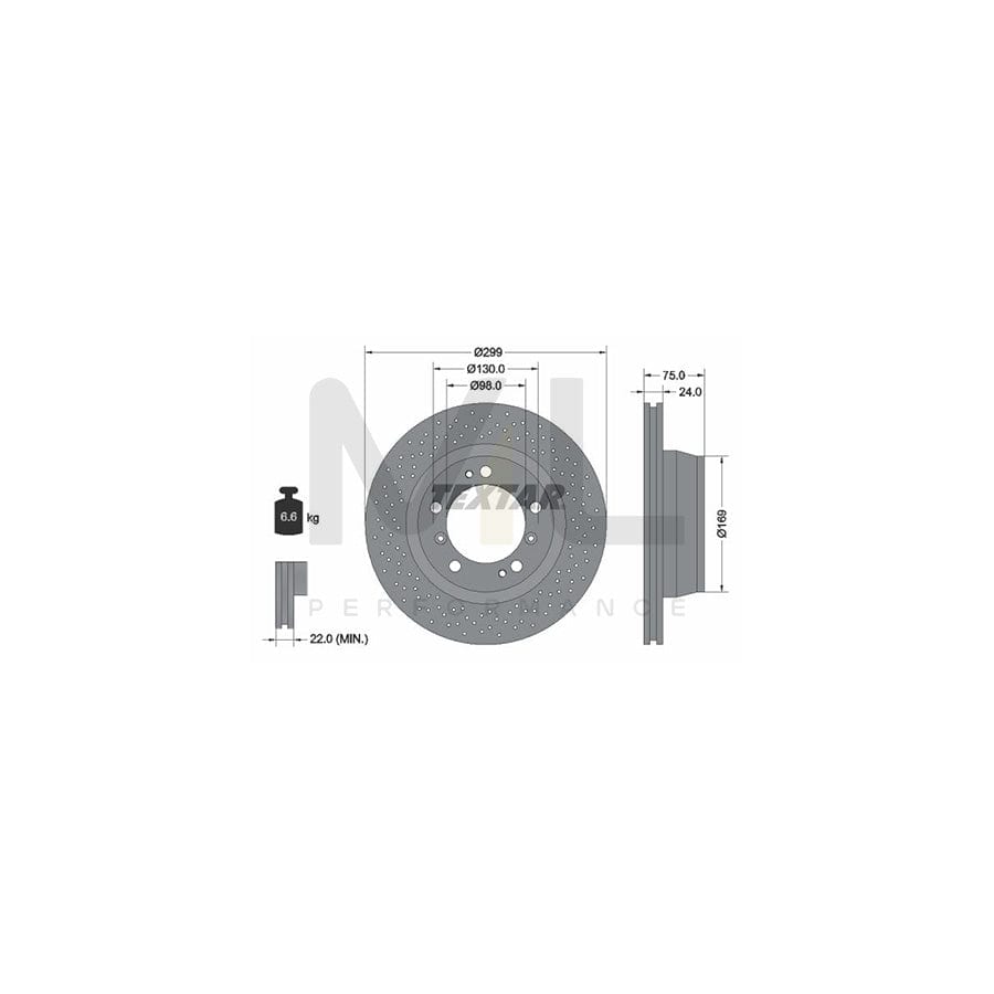 TEXTAR OE-Line 92100110 Brake Disc Perforated / Vented, Coated, High-carbon, without wheel hub, without wheel studs | Performance Parts Direct Car Parts