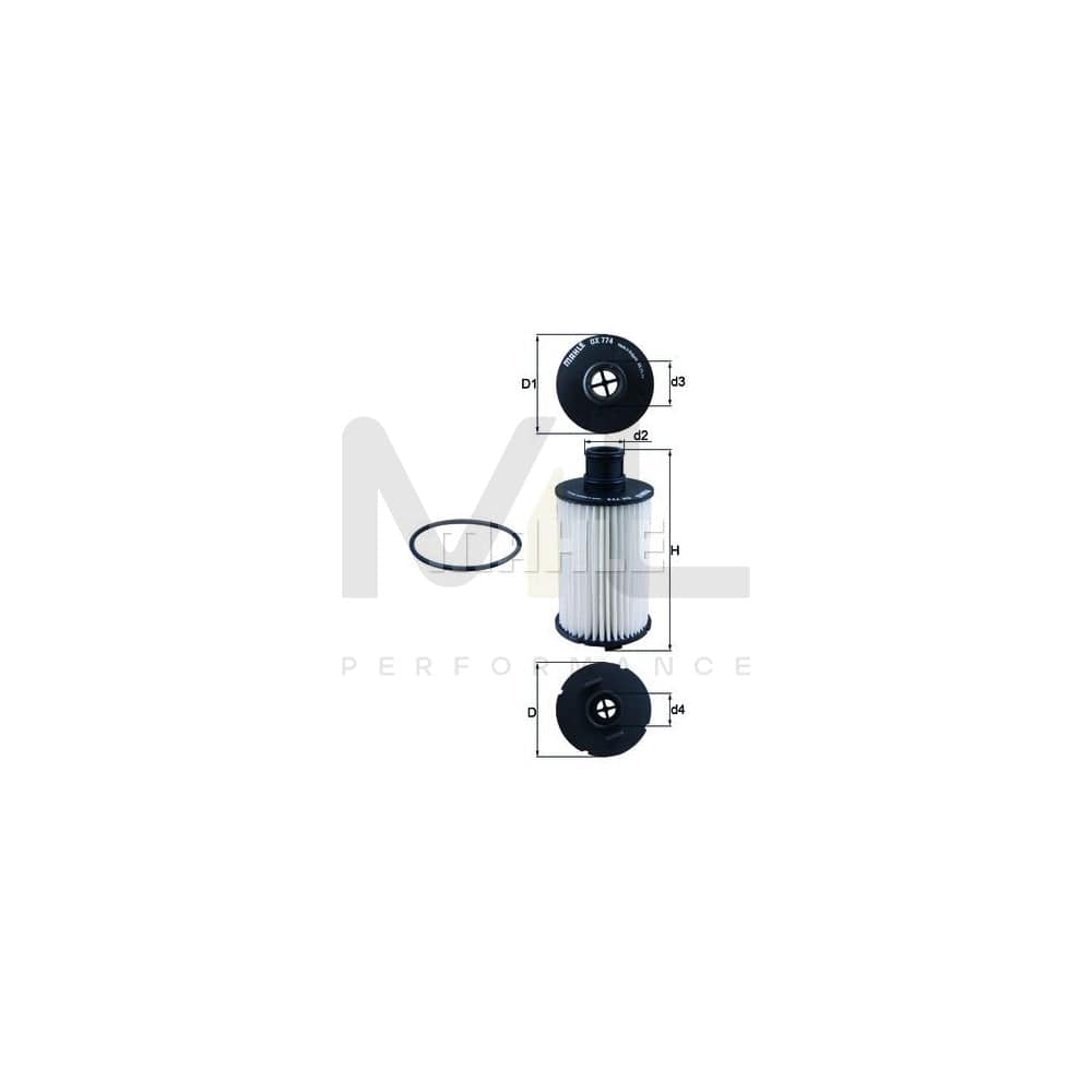 MAHLE ORIGINAL OX 774D Oil Filter Filter Insert | Performance Parts DirectCar Parts