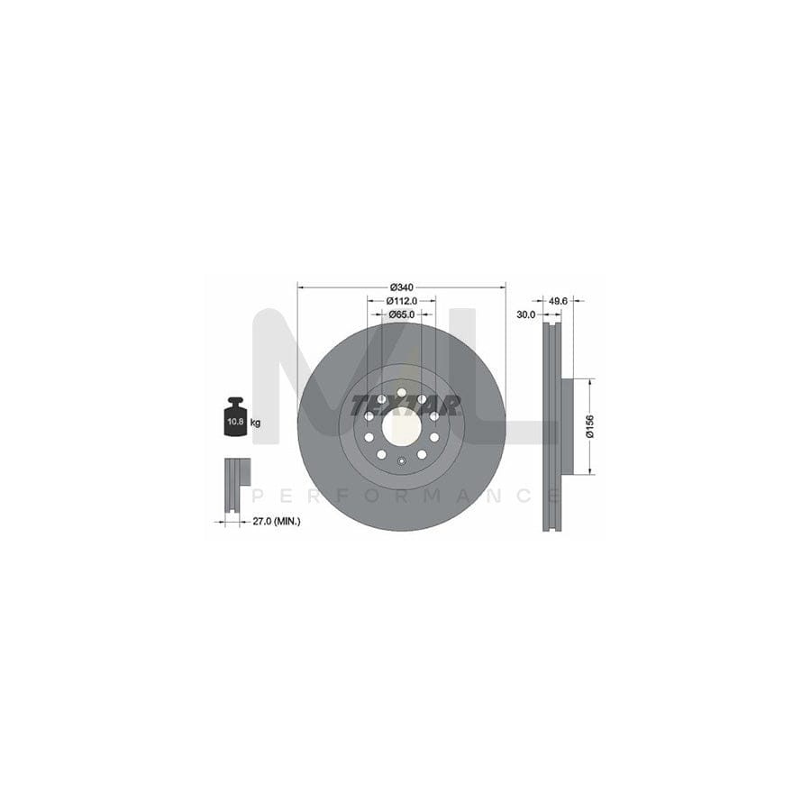 TEXTAR PRO+ 92229805 Brake Disc Internally Vented, Coated, High-carbon, without wheel hub, without wheel studs | Performance Parts Direct Car Parts