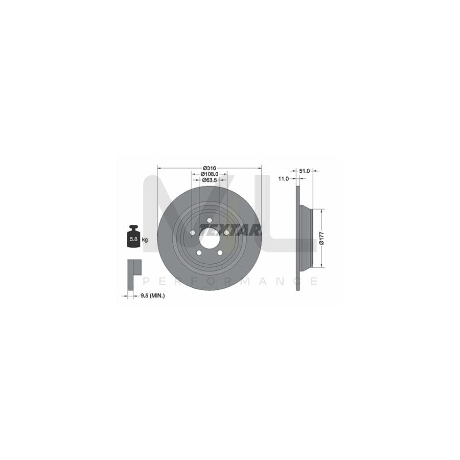 TEXTAR PRO 92291903 Brake Disc Solid, Coated, without wheel hub, without wheel studs | Performance Parts Direct Car Parts