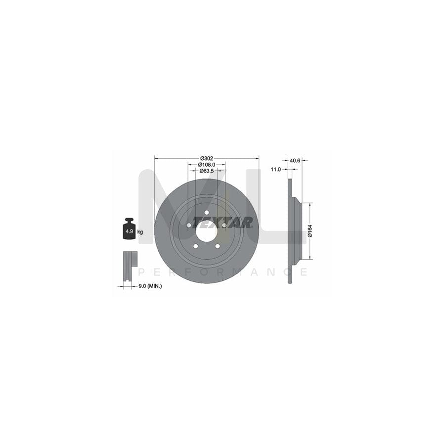 TEXTAR PRO 92292403 Brake Disc Solid, Coated, without wheel hub, without wheel studs | Performance Parts Direct Car Parts