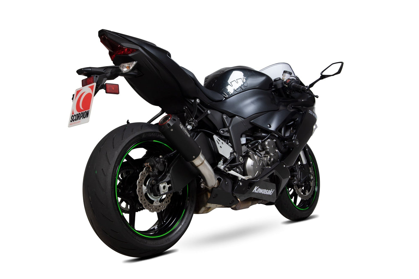 Scorpion PKA129BCER Kawasaki Red Power Slip-On - Black Ceramic Coated Sleeve (Ninja ZX-6R / Ninja ZX-636) | UK