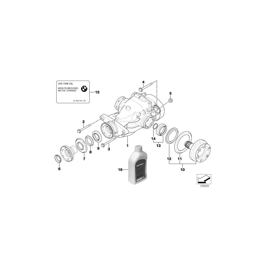 Genuine BMW 33107560883 E61 E60 Exch. Final Drive I=3,46 (Inc. 535xi, 528xi & 525xi)