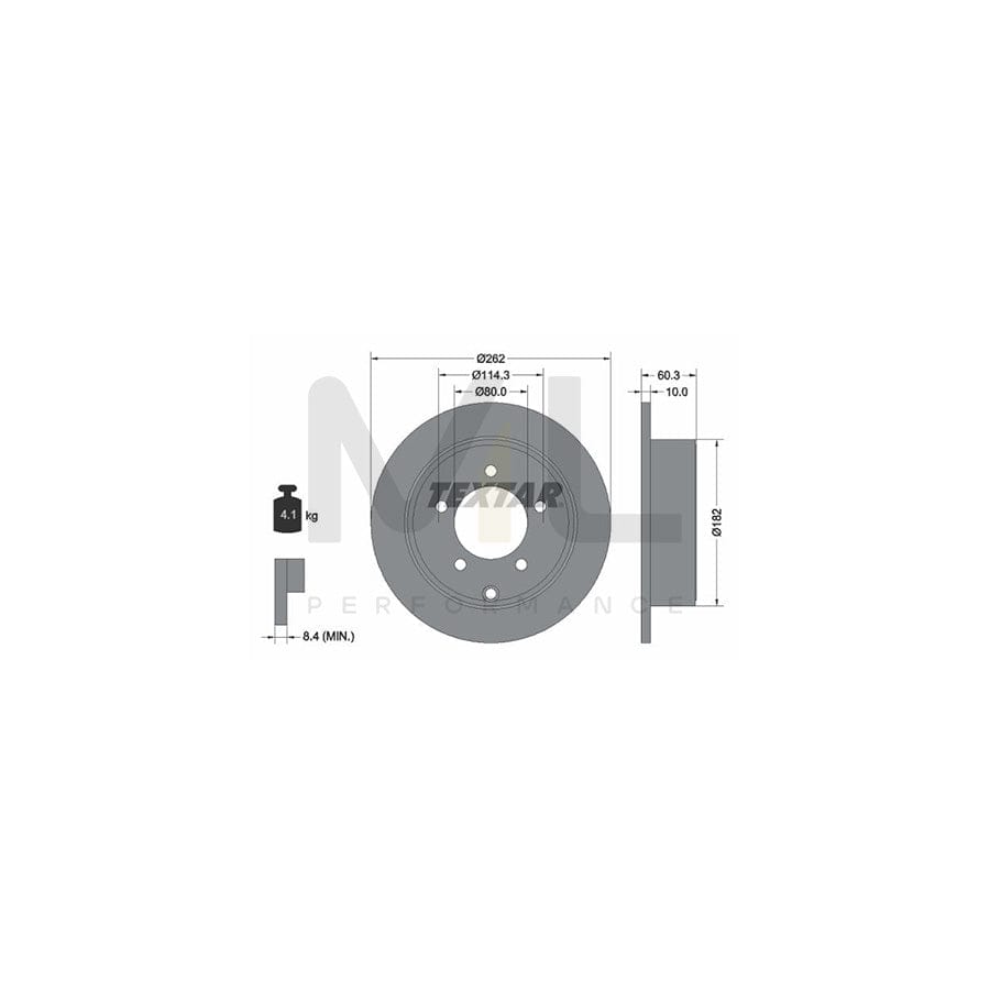 TEXTAR PRO 92202903 Brake Disc Solid, Coated, without wheel hub, without wheel studs | Performance Parts Direct Car Parts