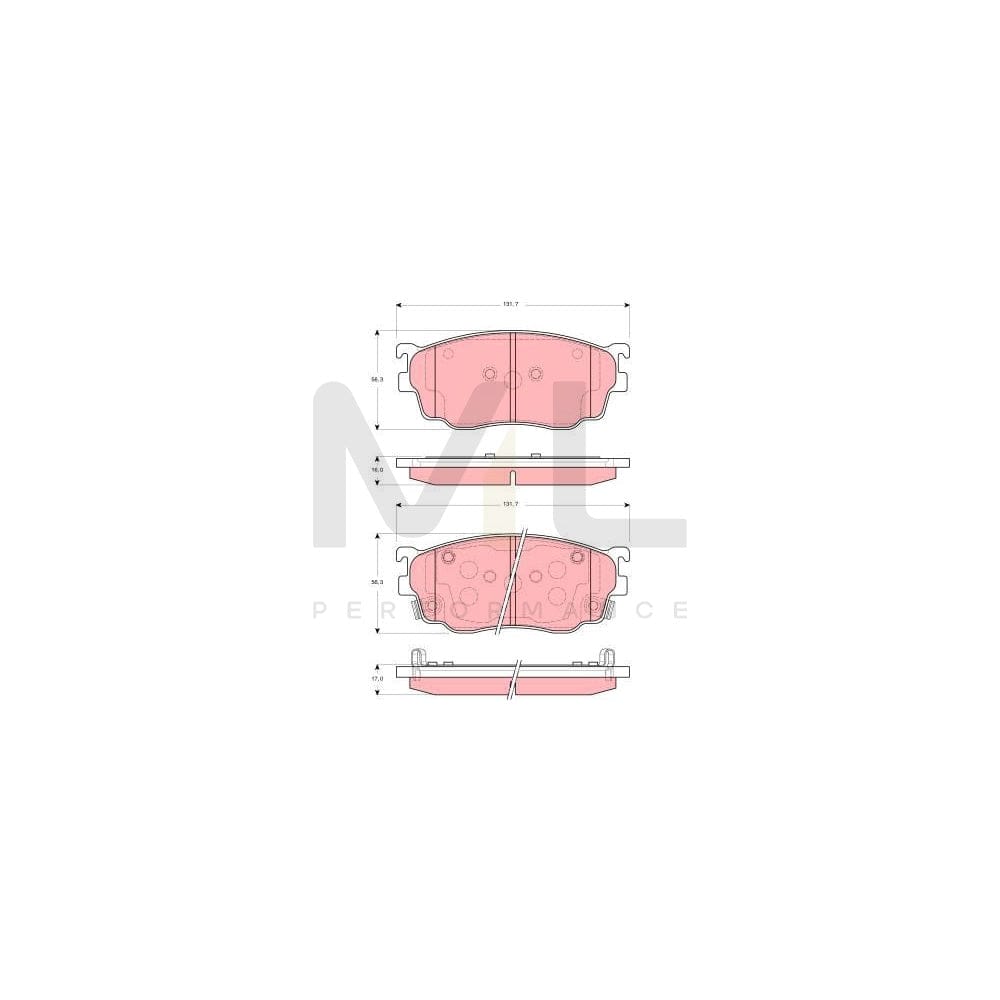 TRW Gdb3253 Brake Pad Set With Acoustic Wear Warning | Performance Parts Direct Car Parts