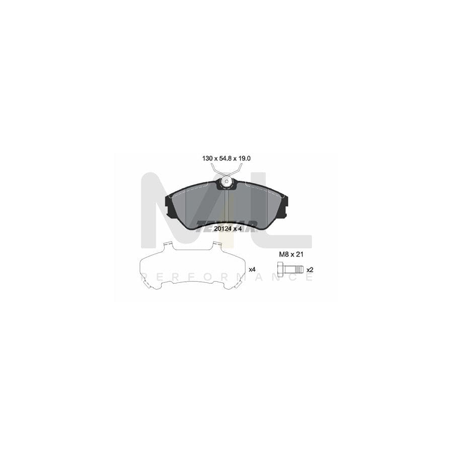 TEXTAR 2012401 Brake pad set not prepared for wear indicator, with brake caliper screws