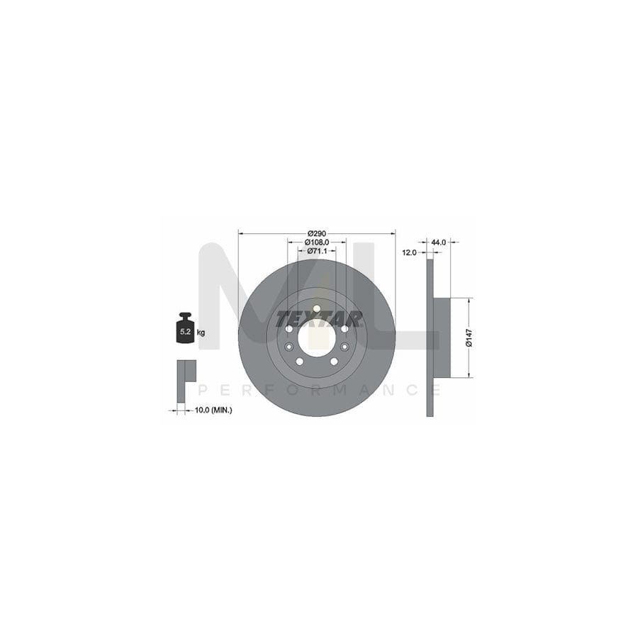 TEXTAR PRO 92238003 Brake Disc for PEUGEOT 508 Solid, Coated, without wheel hub, without wheel studs | Performance Parts Direct Car Parts