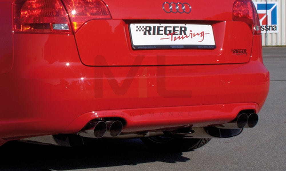 Rieger 00055227 Audi 8E B7 A4 Rear Diffuser for Twin Tailpipe Left & Right - Matte Black