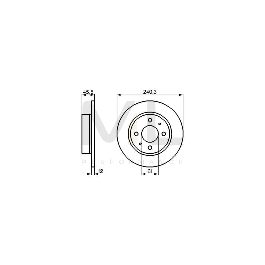 BOSCH 0 986 478 368 Brake Disc Solid, Oiled | Performance Parts Direct Car Parts
