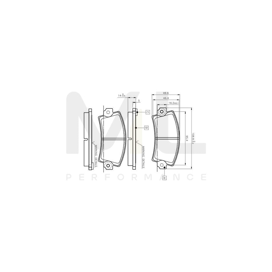 Bosch 0986Tb2485 Brake Pad Set Excl. Wear Warning Contact | Performance Parts Direct Car Parts