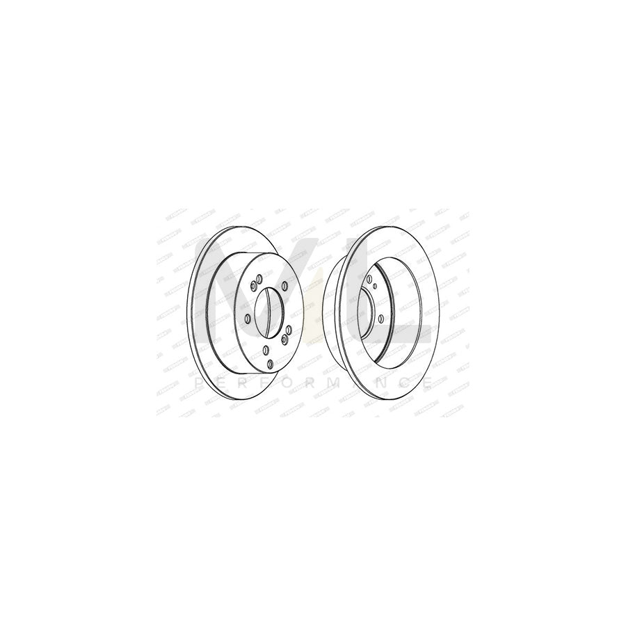FERODO PREMIER DDF1447C Brake Disc Solid, Coated, without bolts/screws | Performance Parts Direct Car Parts