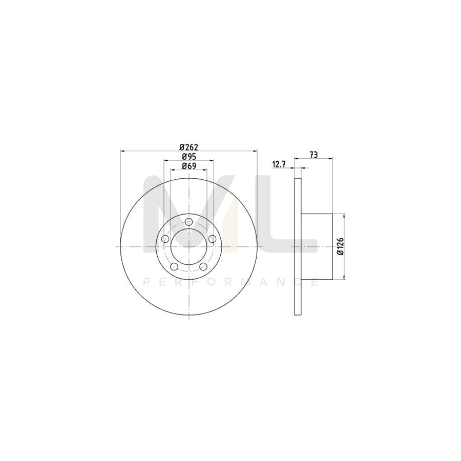 TEXTAR 92009400 Brake Disc Solid, without wheel hub, without wheel studs | Performance Parts Direct Car Parts